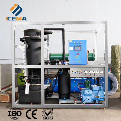 ICEMA Tube Ice Making Machine Dostosowywalny dzienny wydajność 1T-30T nadaje się do sprzedaży lodówki Hotele mogą być dostarczane z maszyny opakowaniowej worki lodowe